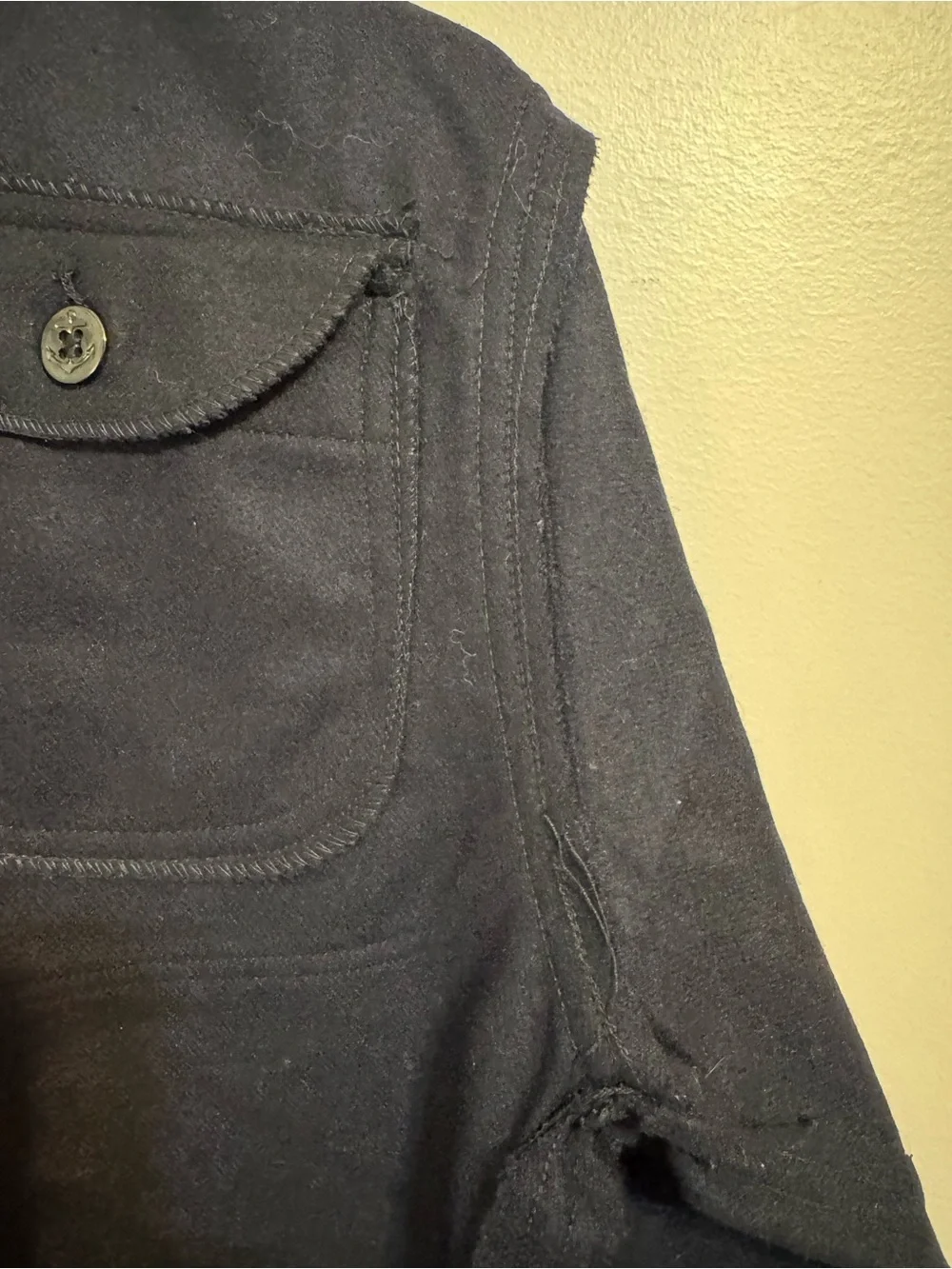 Vintage 1970 US Navy Blue Undress Wool Jumper 36R Vietnam Era Crackerjack